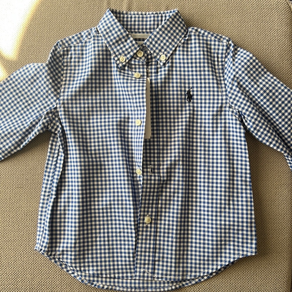 Ralph Lauren Blue Check button down 24M